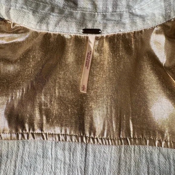 FREE PEOPLE Cutie Plaid Button Down Shirt Top Blouse Dolman Sleeves Ivory SM - Picture 12 of 16